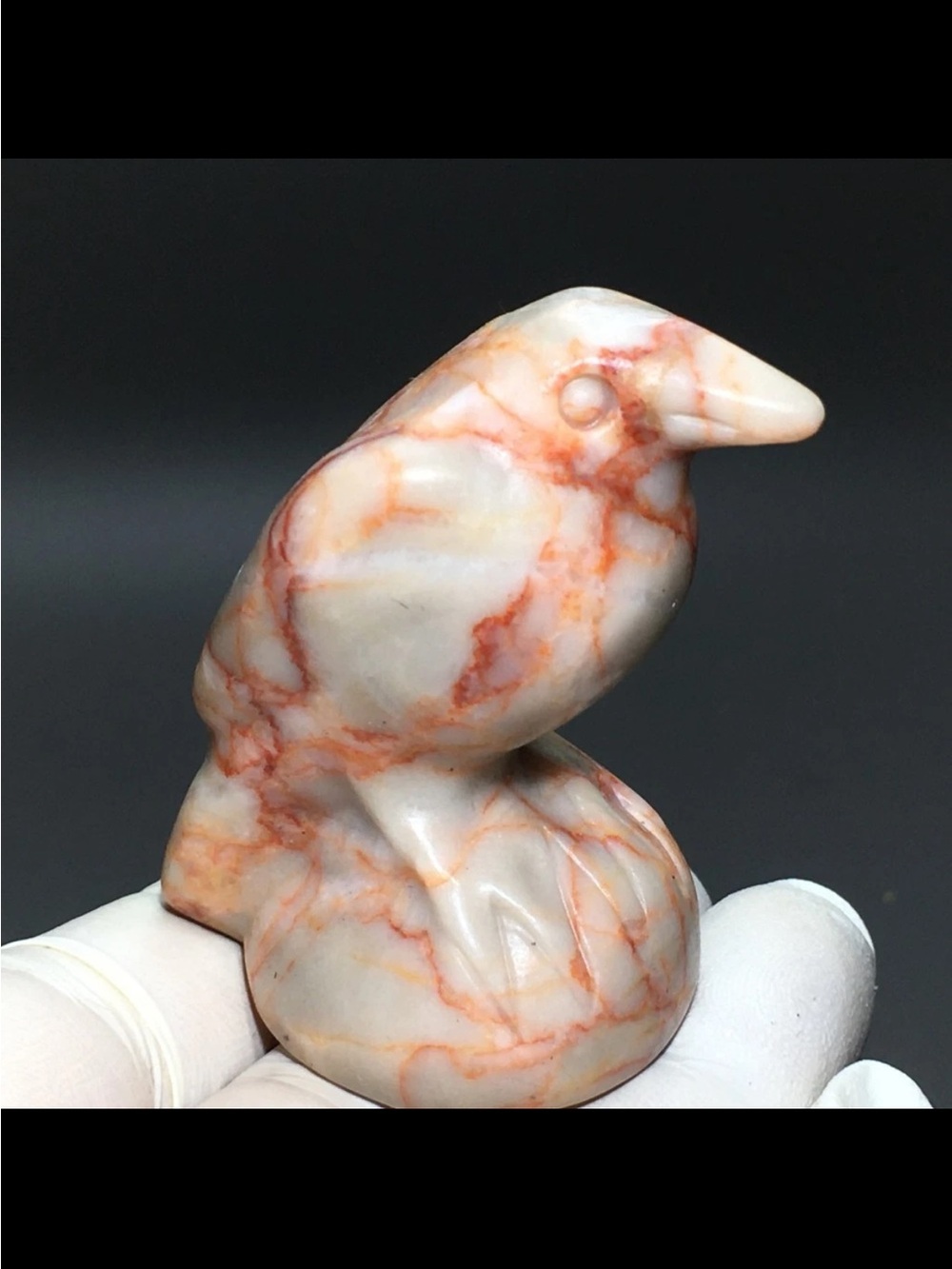 Natural Hand Carved Stone Crow